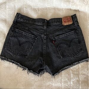 Levi's 501 Women's Black Jean Shorts sz 30 distressed